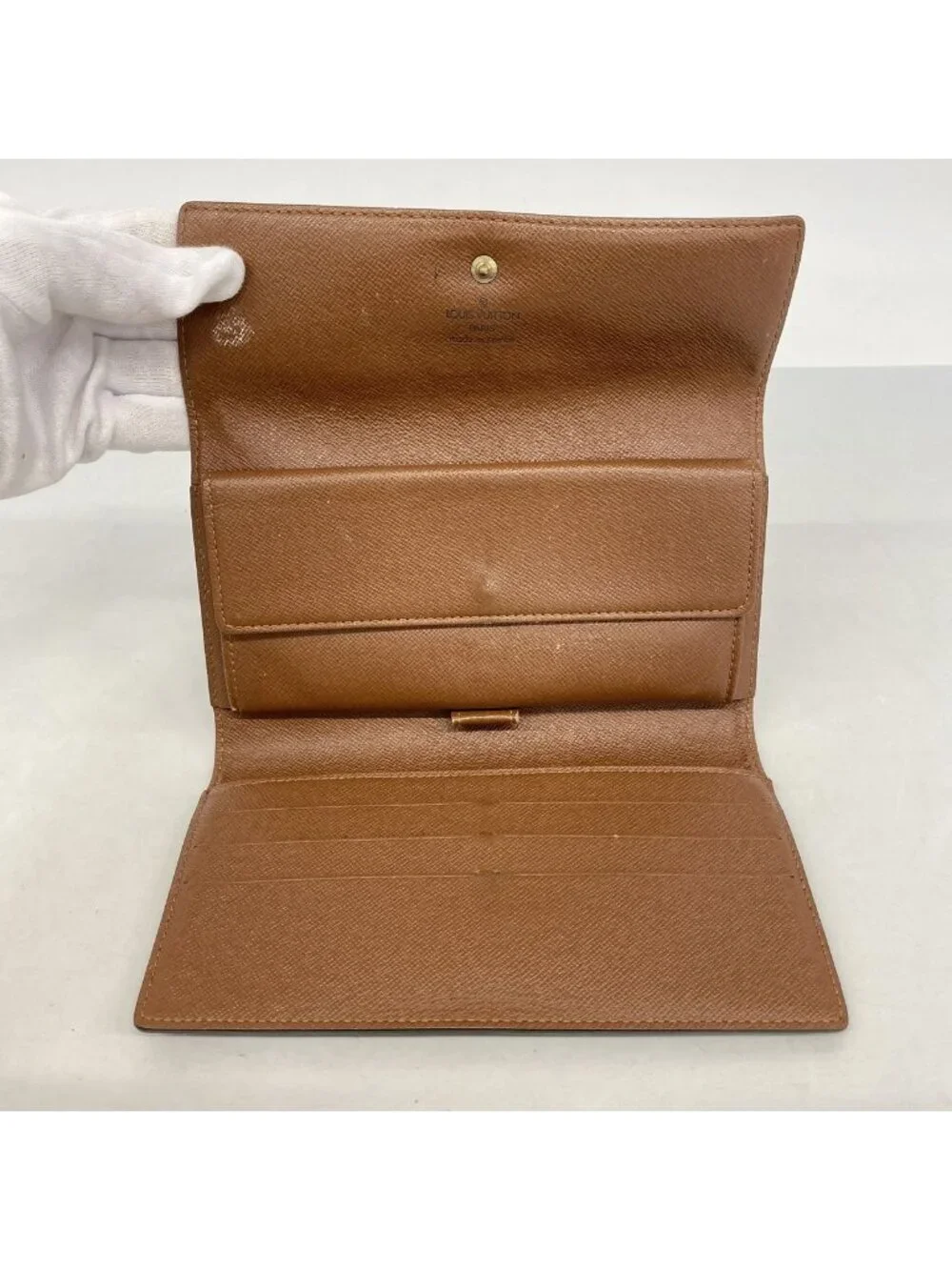 Louis Vuitton Trifold Wallet Monogram Portefeuille International Brown